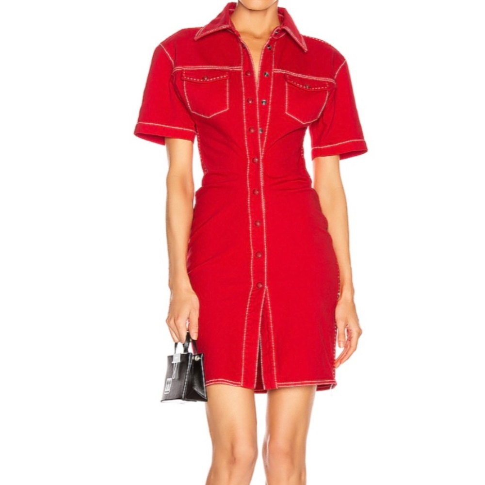 Off -White Denim Shirt Dress
